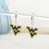 West Virginia Glitter Enamel Logo Huggie Hoop Earrings