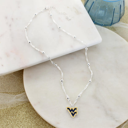 West Virginia Glitter Enamel Logo Necklace