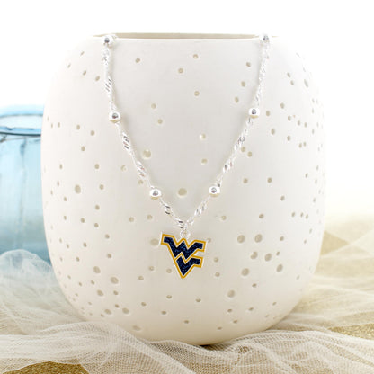 West Virginia Glitter Enamel Logo Necklace
