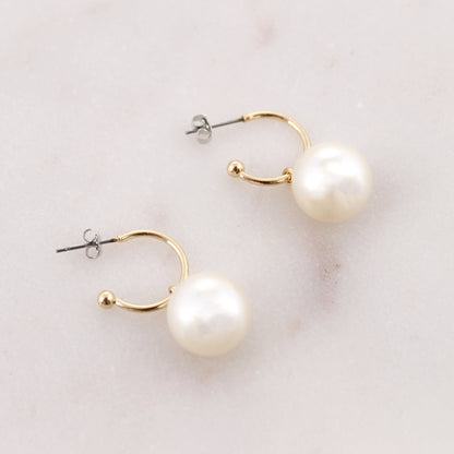 LSU Pearl Logo Hoop Earrings
