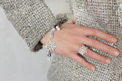 Crystal Snowflake Stretch Ring