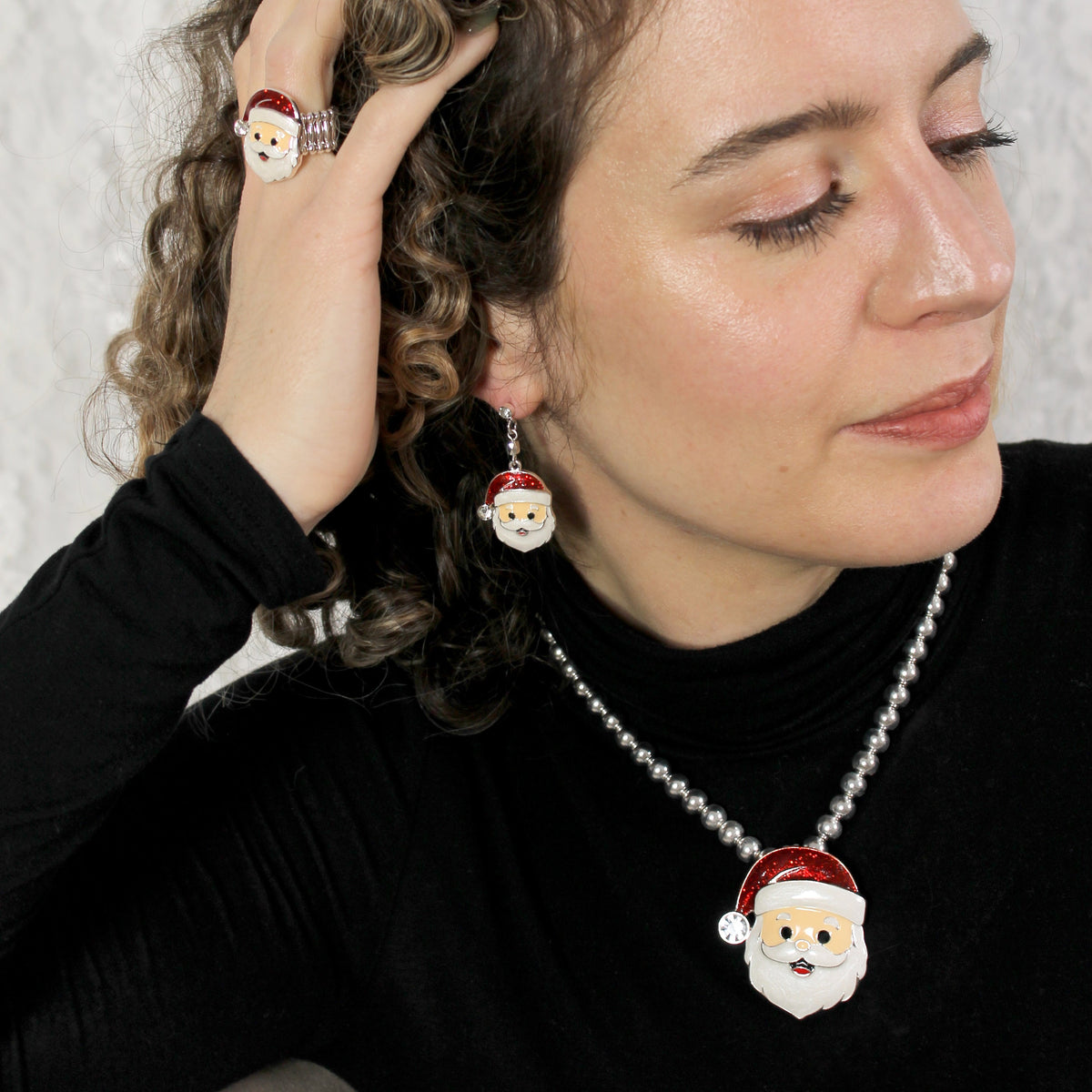 Santa Face Convertible Pin/Pendant