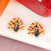 Enamel Turkey Thanksgiving Earrings