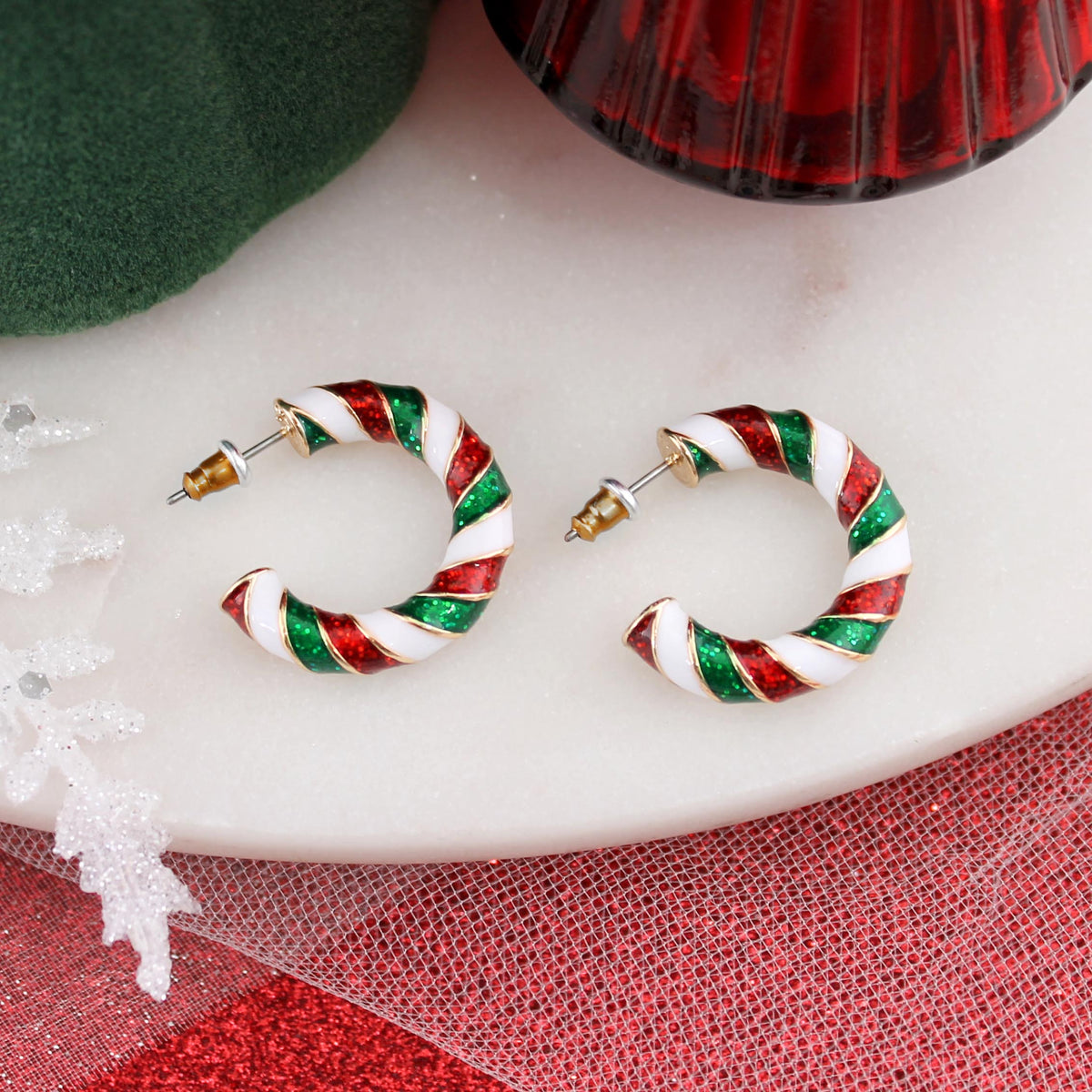 Enamel Hoop Earrings