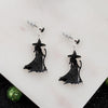 Glitter Witch Silhouette Earrings