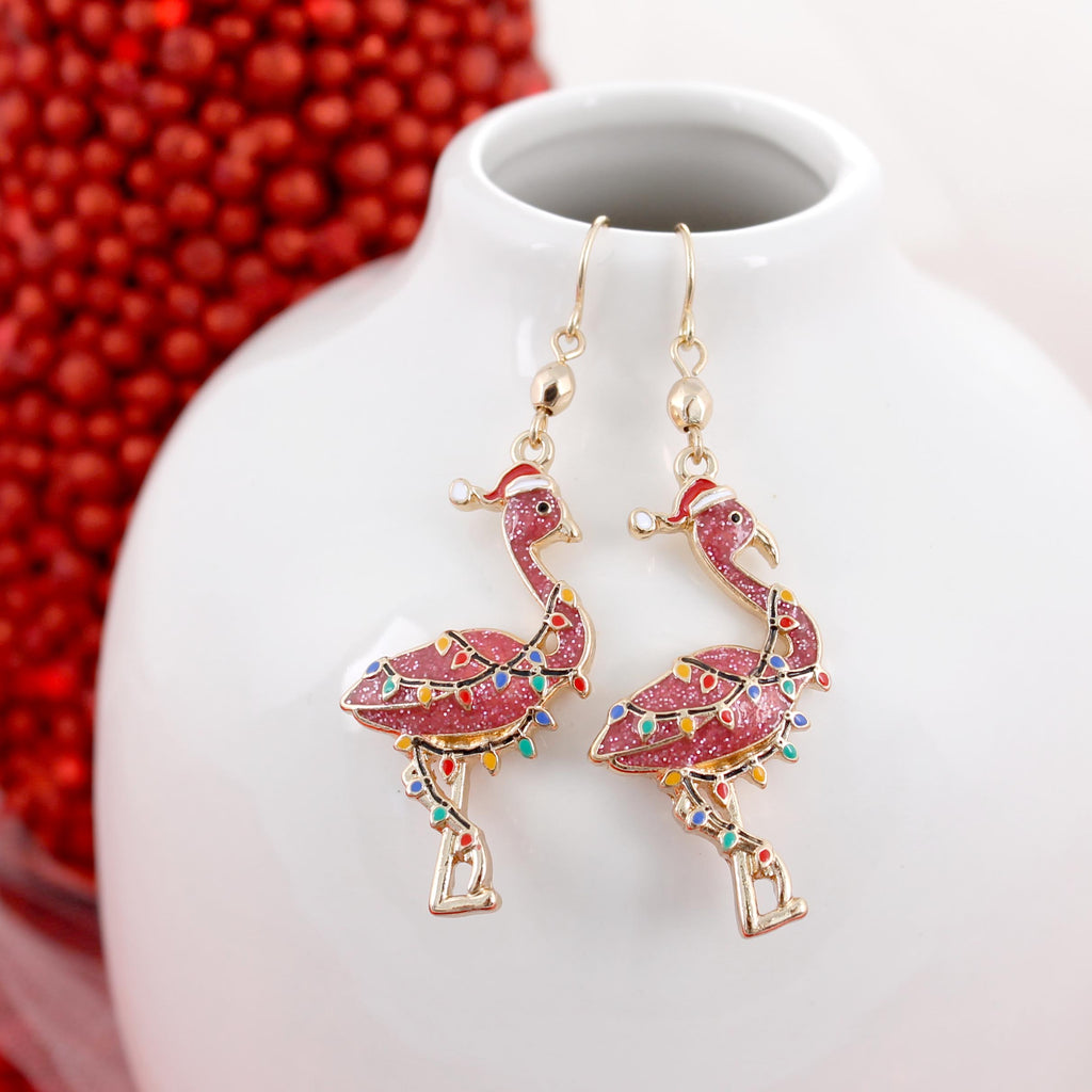 Christmas Flamingo Earrings
