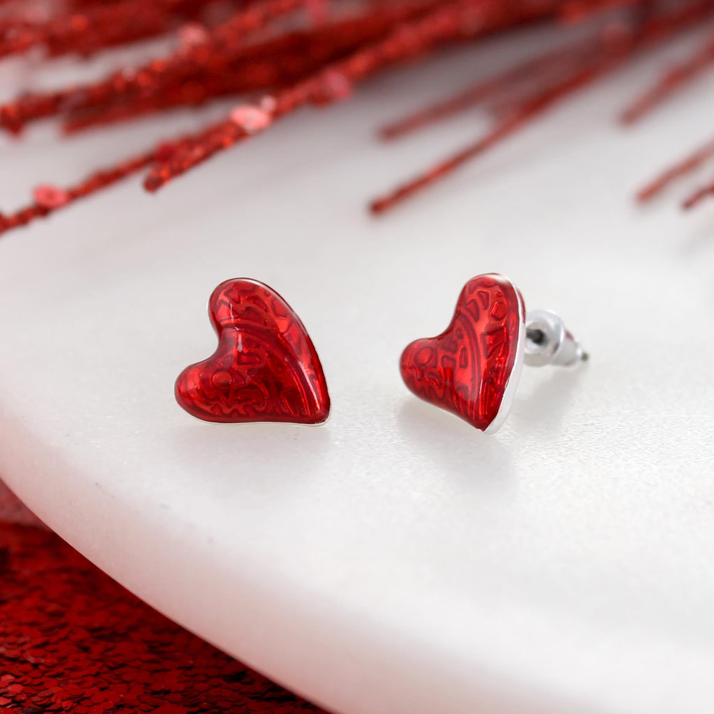 Puffy Heart Valentine’s Day Stud Earrings