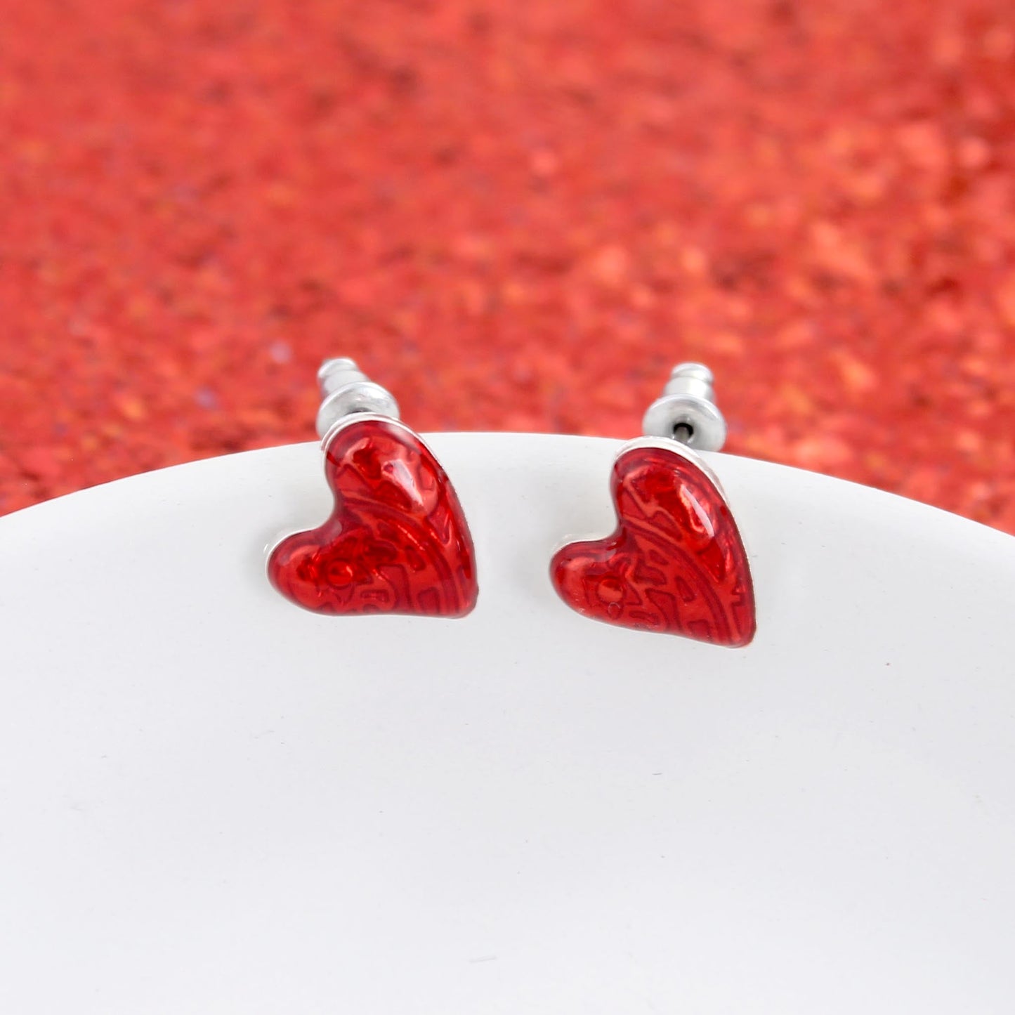 Puffy Heart Valentine’s Day Stud Earrings