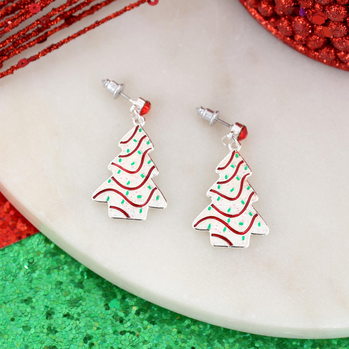 Sprinkle Christmas Tree Earrings