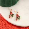 Crystal Cardinal Christmas Earrings
