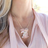 Enamel and Pearl Rabbit Convertible Pin/Pendant