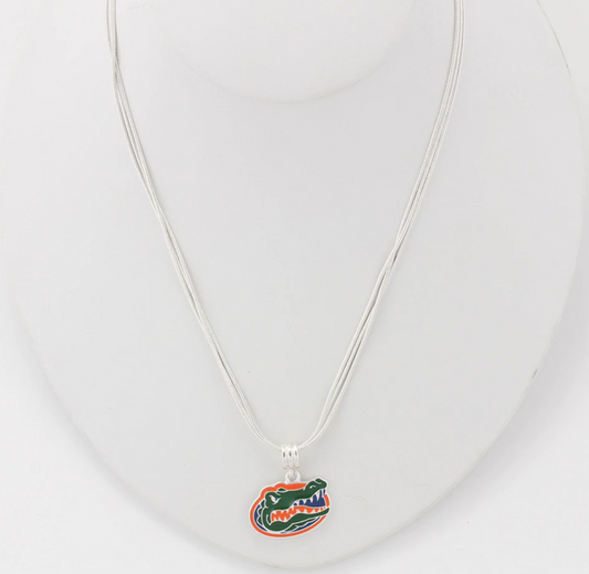 Florida Enamel Logo Necklace - Fan Sparkle