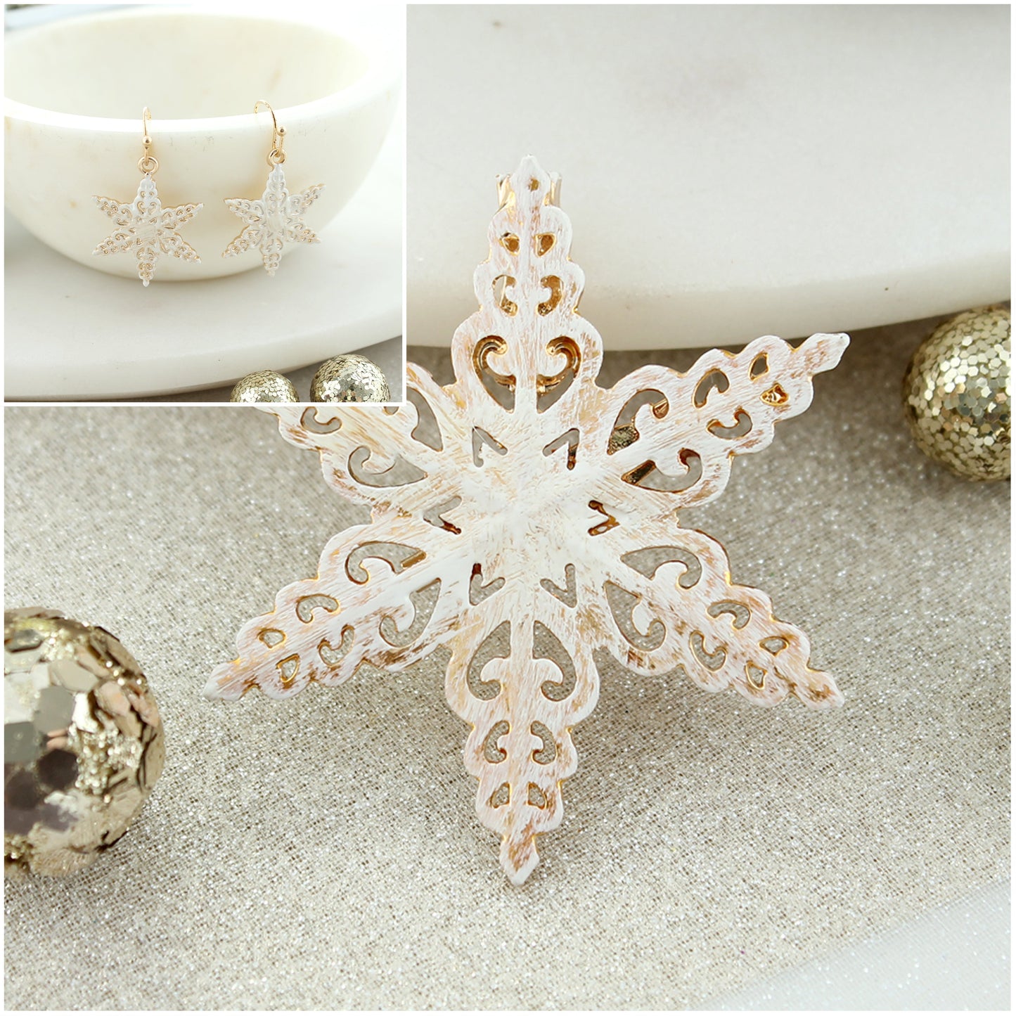Gold Rustic Snowflake Gift Set