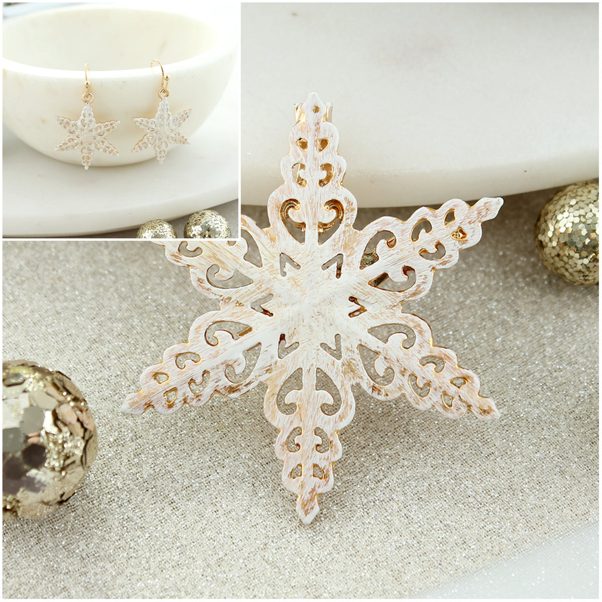 Gold Rustic Snowflake Gift Set