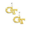 Georgia Tech Rhinestone Crystal Earrings