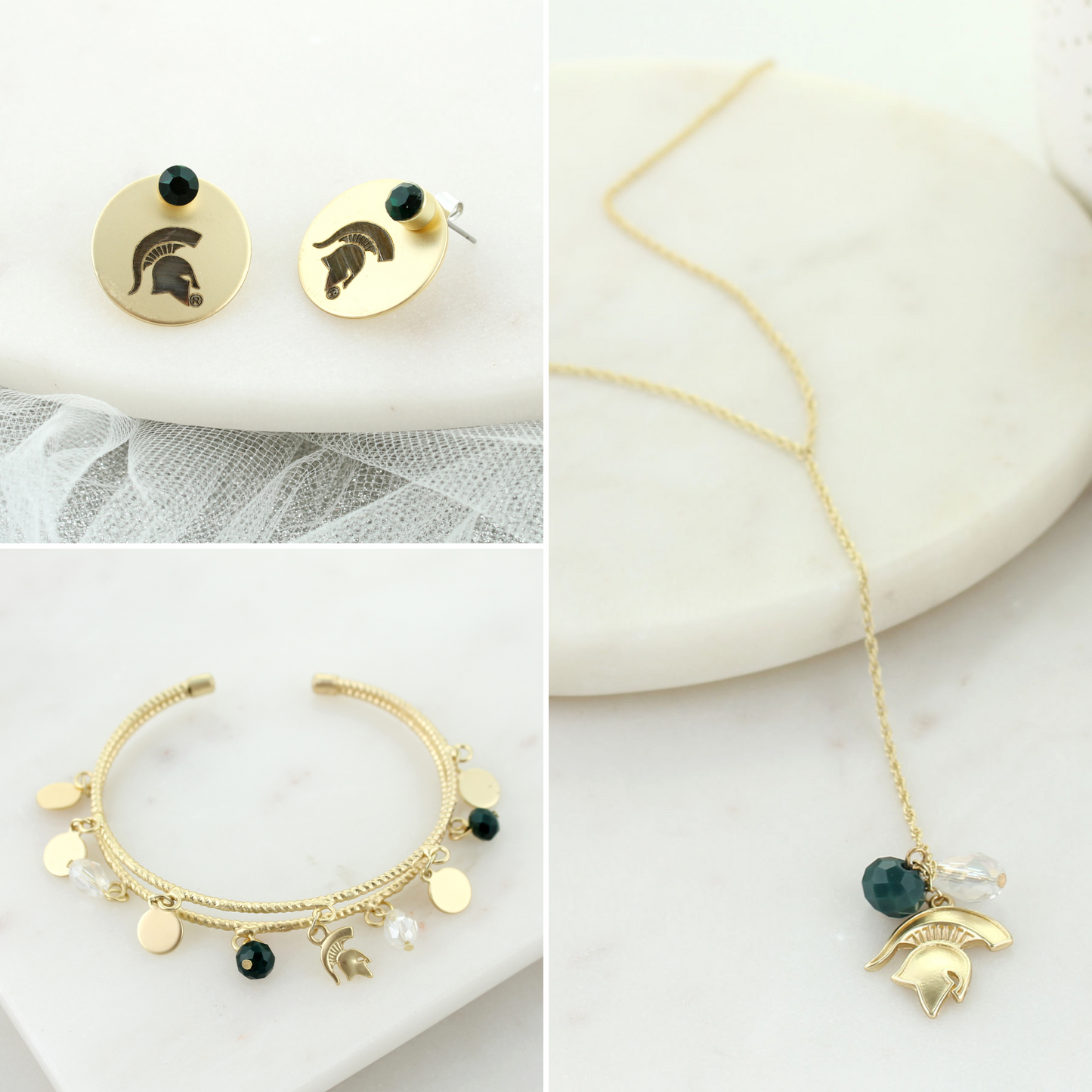 Michigan State Matte Gold Gift Set