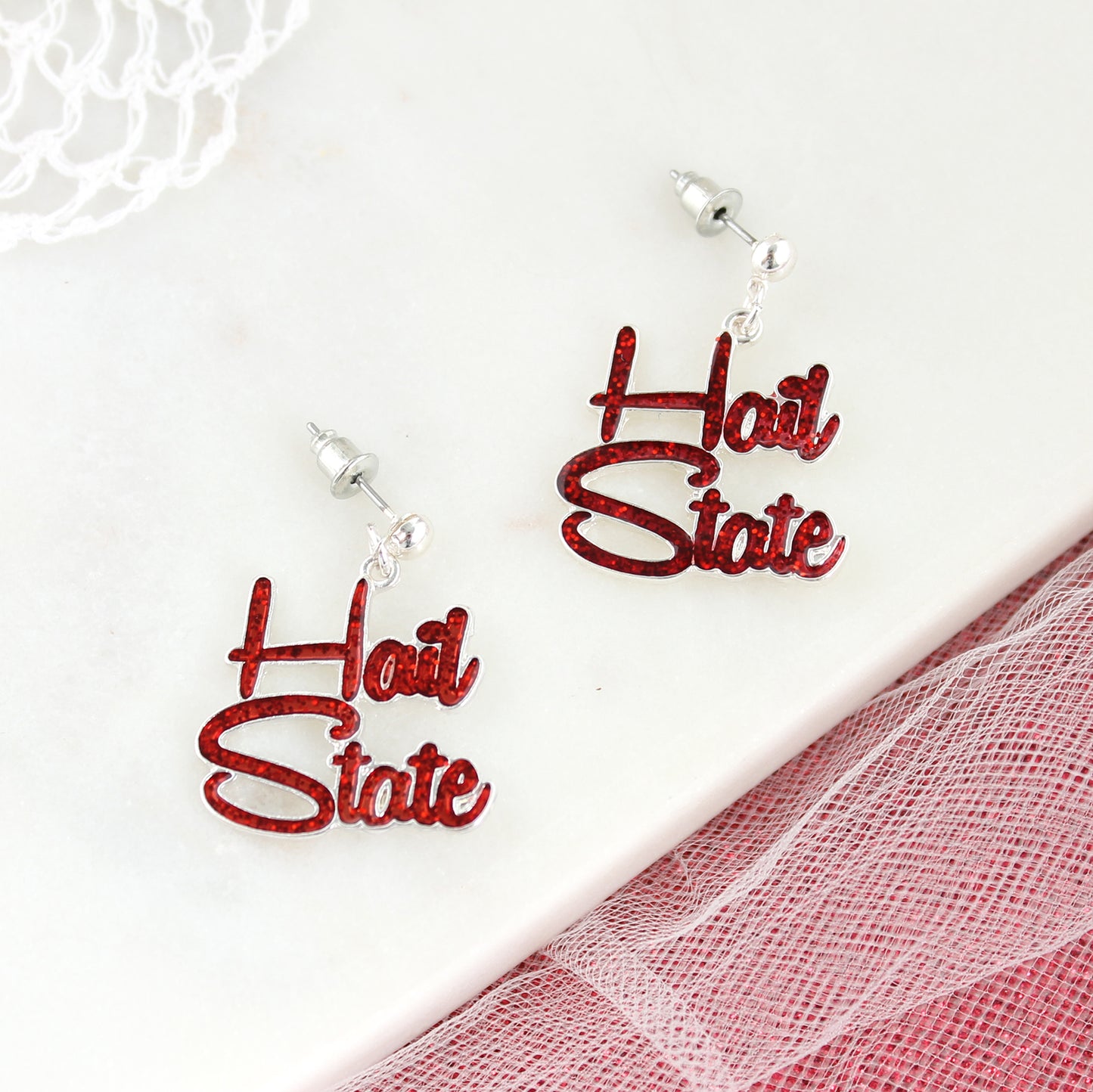 Mississippi State Slogan Earrings - Fan Sparkle
