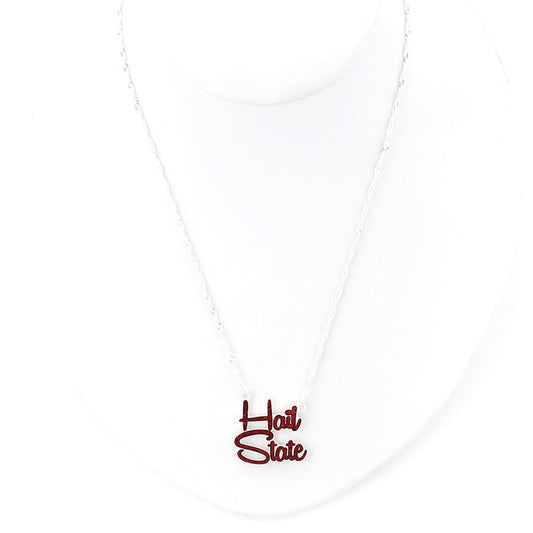 Mississippi State Slogan Necklace - Fan Sparkle