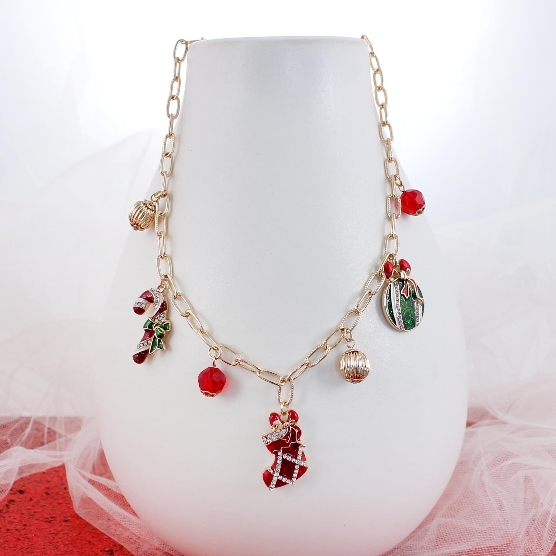 Vintage Christmas Charm Necklace