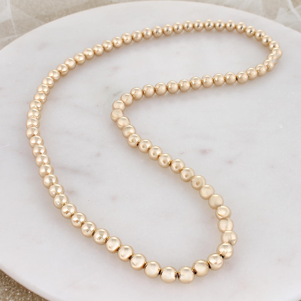 24" Gold Bead Stretch Necklace