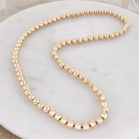 24" Gold Bead Stretch Necklace