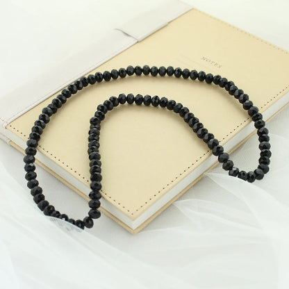 24" Inch Black Crystal Stretch Necklace