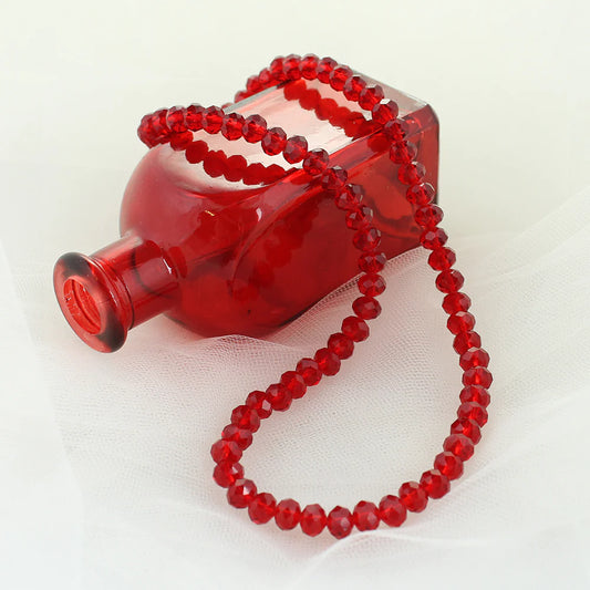 18" Red Crystal Stretch Necklace