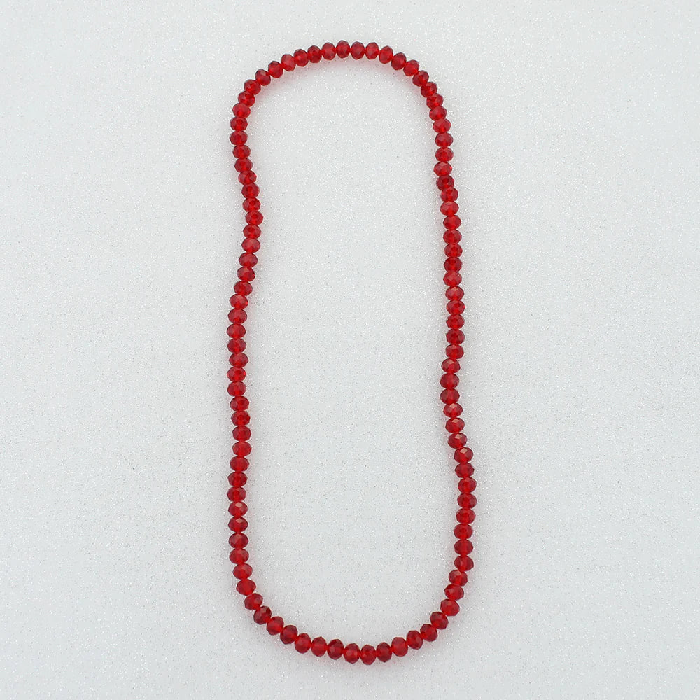 24" Red Crystal Stretch Necklace