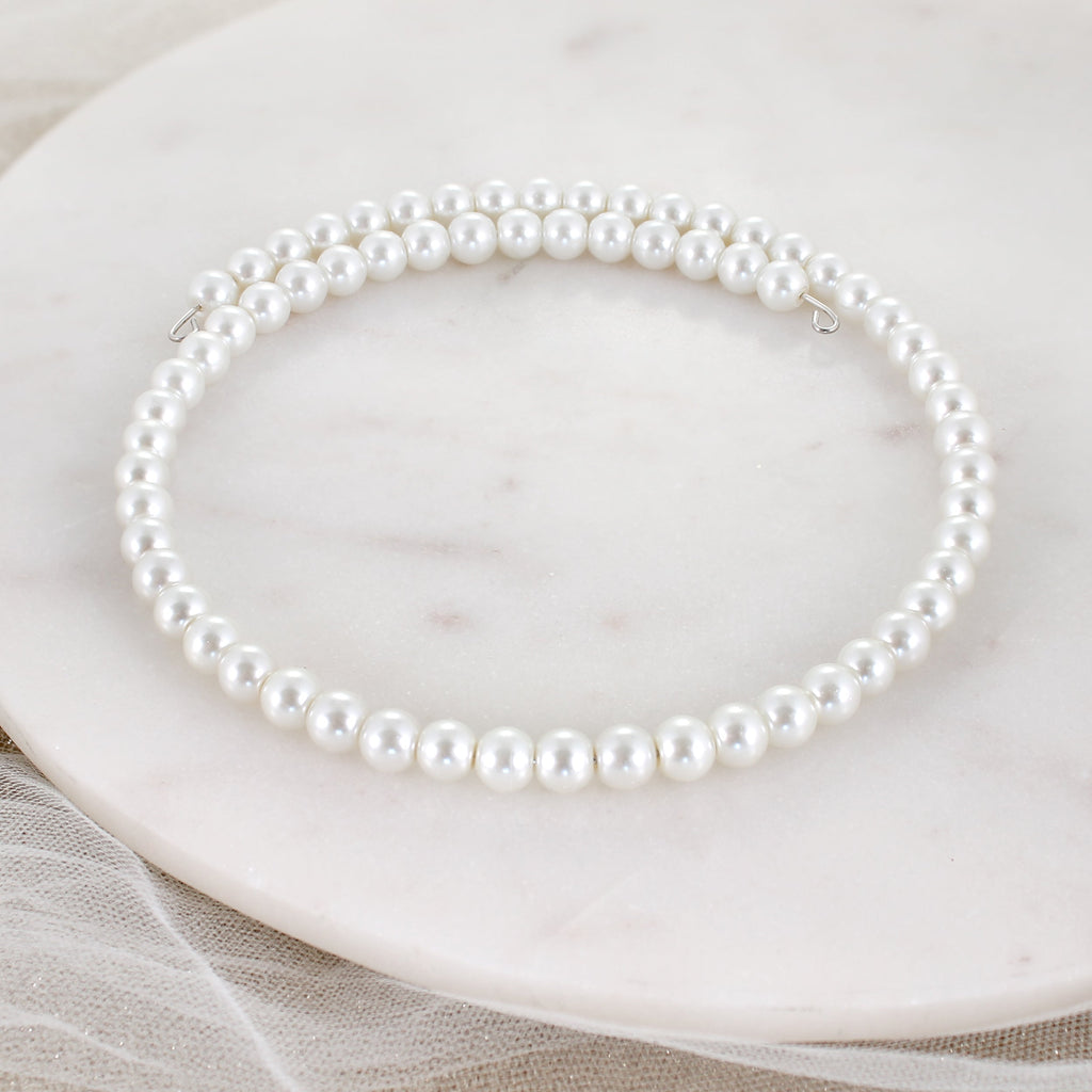 Pearl Bead Wire Wrap Neckwire