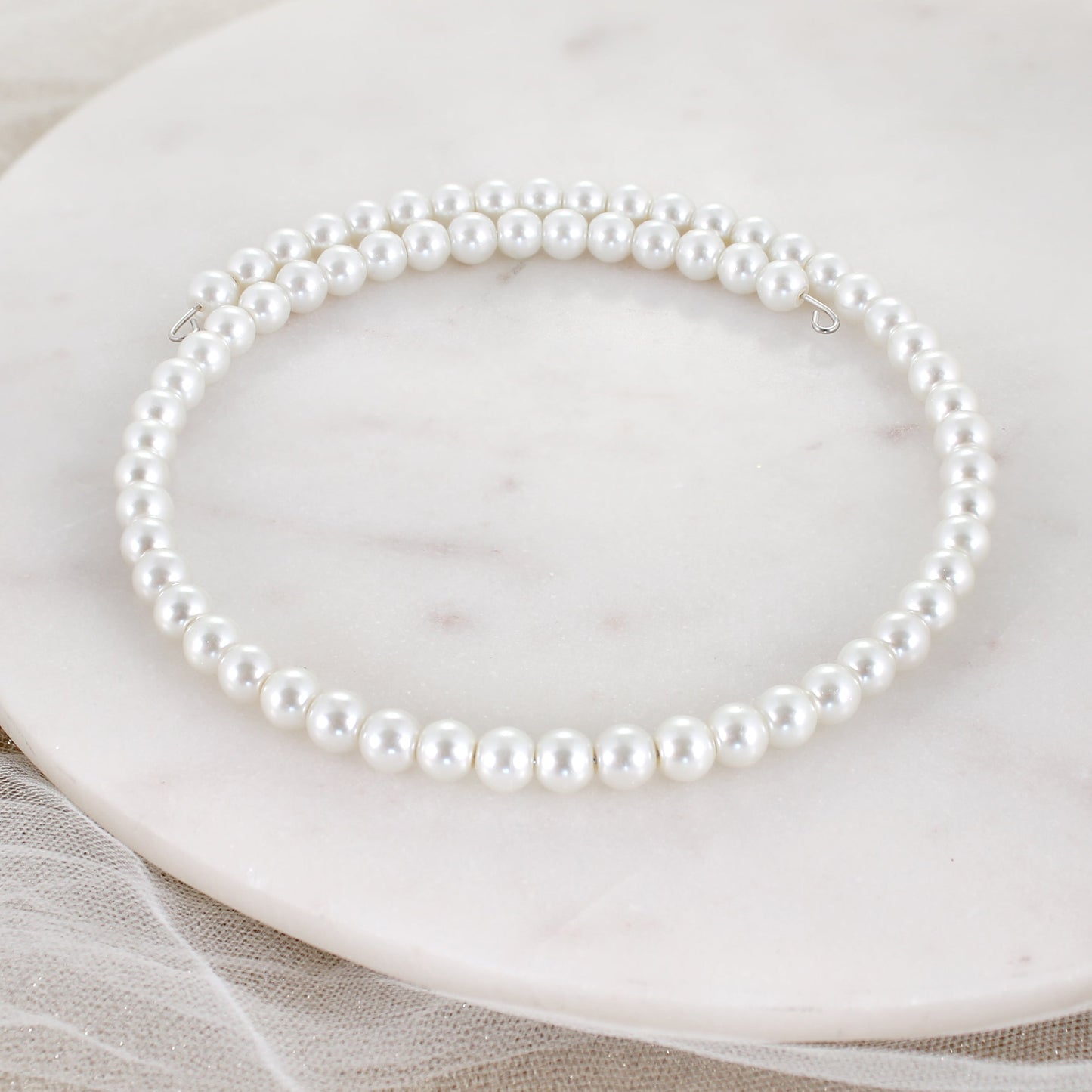Pearl Bead Wire Wrap Neckwire