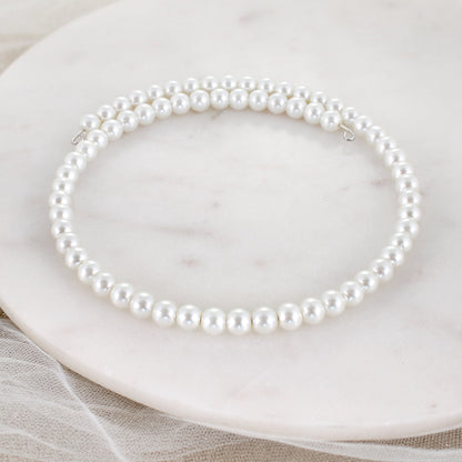 Pearl Bead Wire Wrap Neckwire