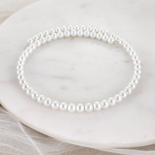 Pearl Bead Wire Wrap Neckwire