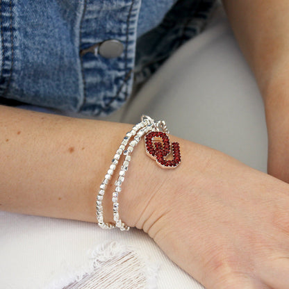 Oklahoma Crystal Logo Stretch Bracelet