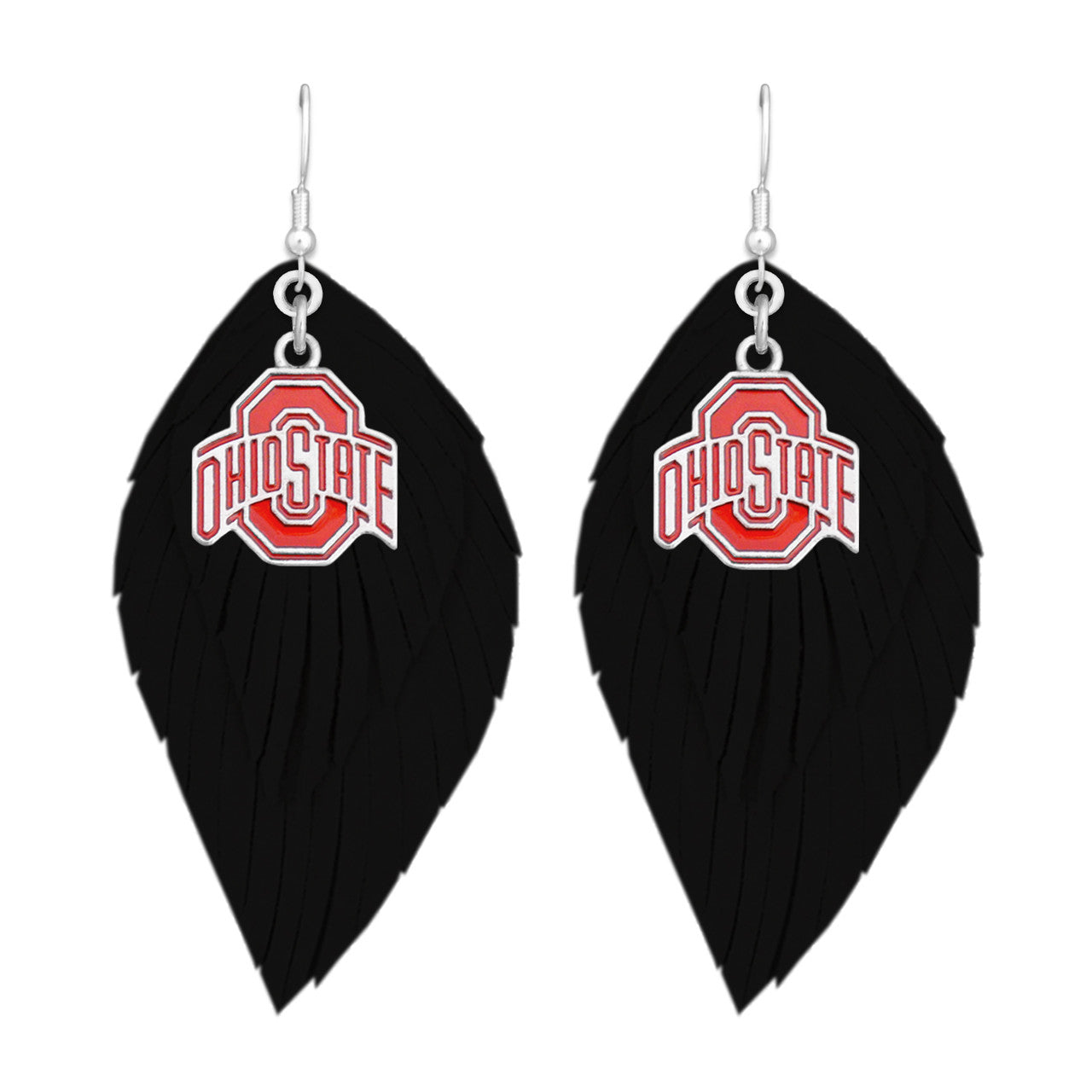 Ohio State Feather Logo Earrings - Fan Sparkle