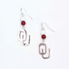 Oklahoma Beaded Logo Earrings - Fan Sparkle