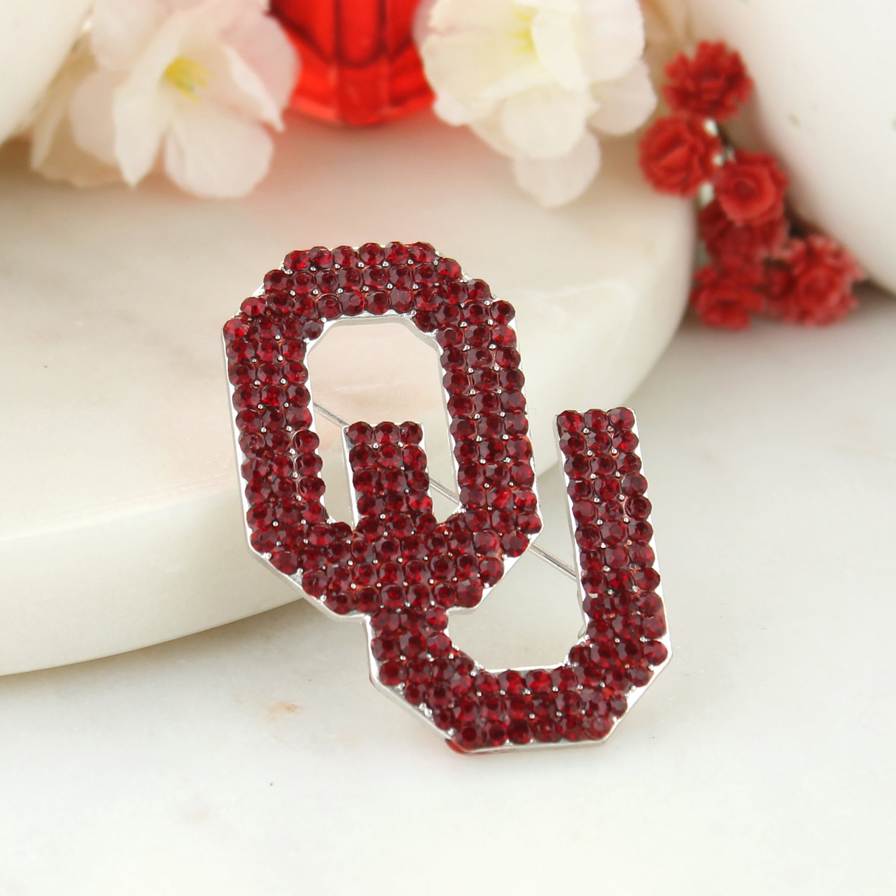 Oklahoma Rhinestone Crystal Pin - Fan Sparkle