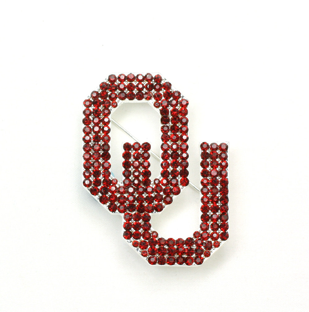 Oklahoma Rhinestone Crystal Pin - Fan Sparkle