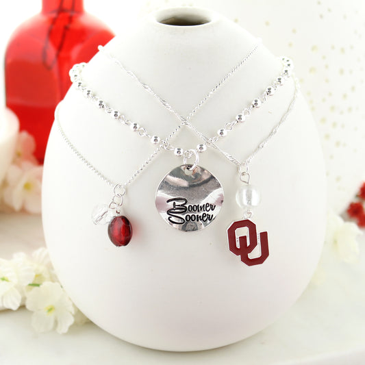 Oklahoma Silver Trio Necklace - Fan Sparkle