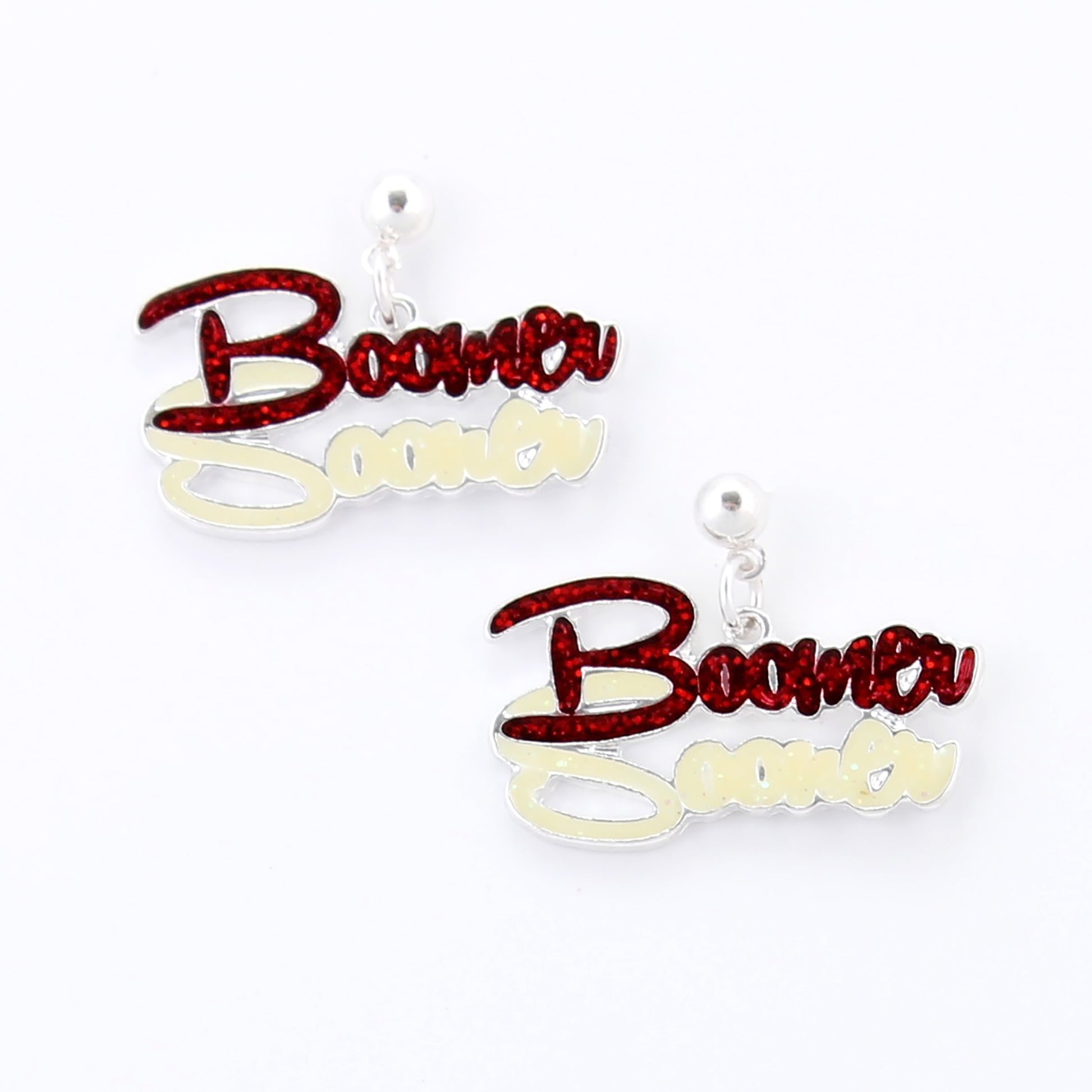 Oklahoma Slogan Earrings - Fan Sparkle