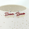 Oklahoma Slogan Earrings - Fan Sparkle