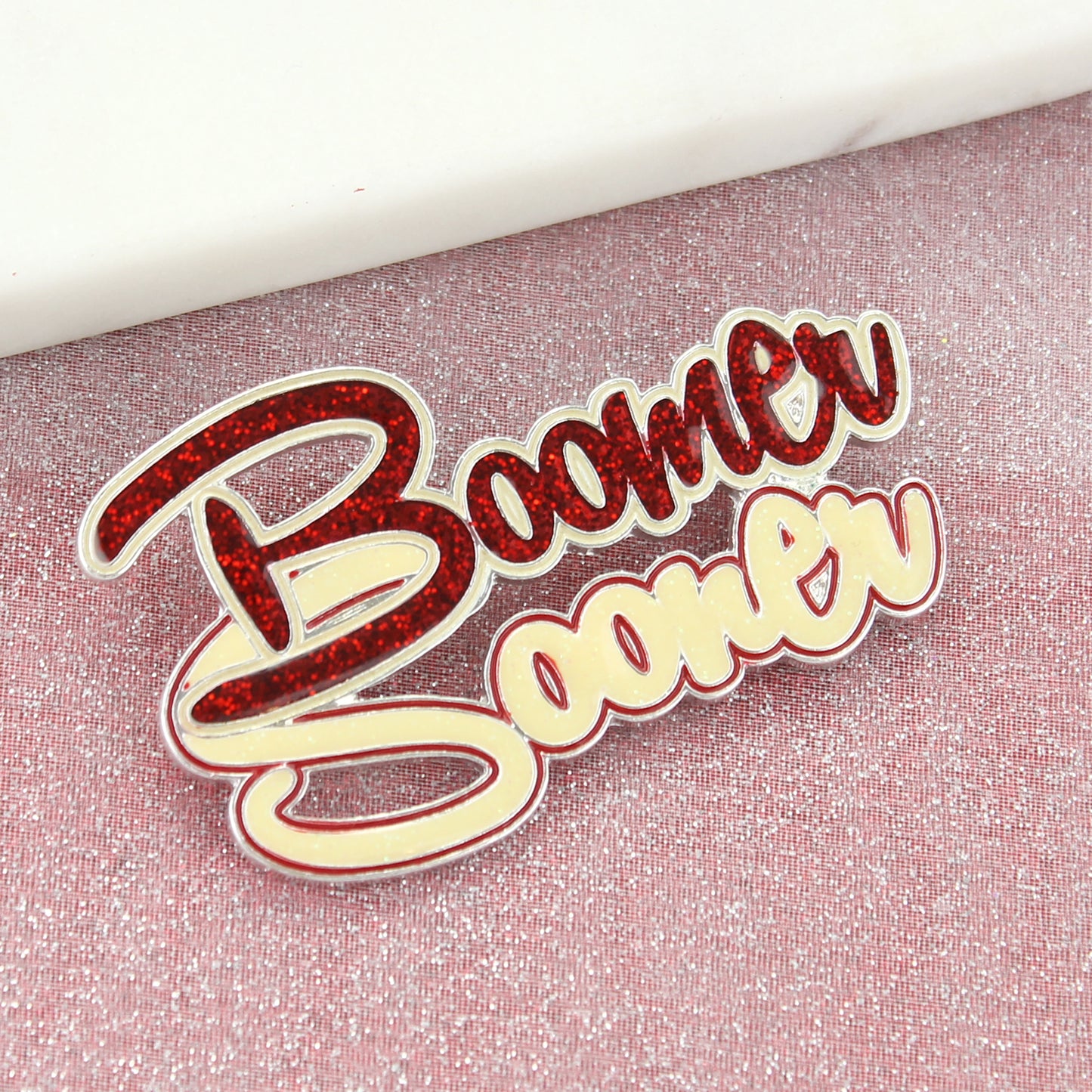 Oklahoma "Boomer Sooner" Slogan Pin - Fan Sparkle