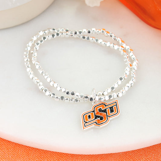 Oklahoma State Crystal Logo Stretch Bracelet - Fan Sparkle