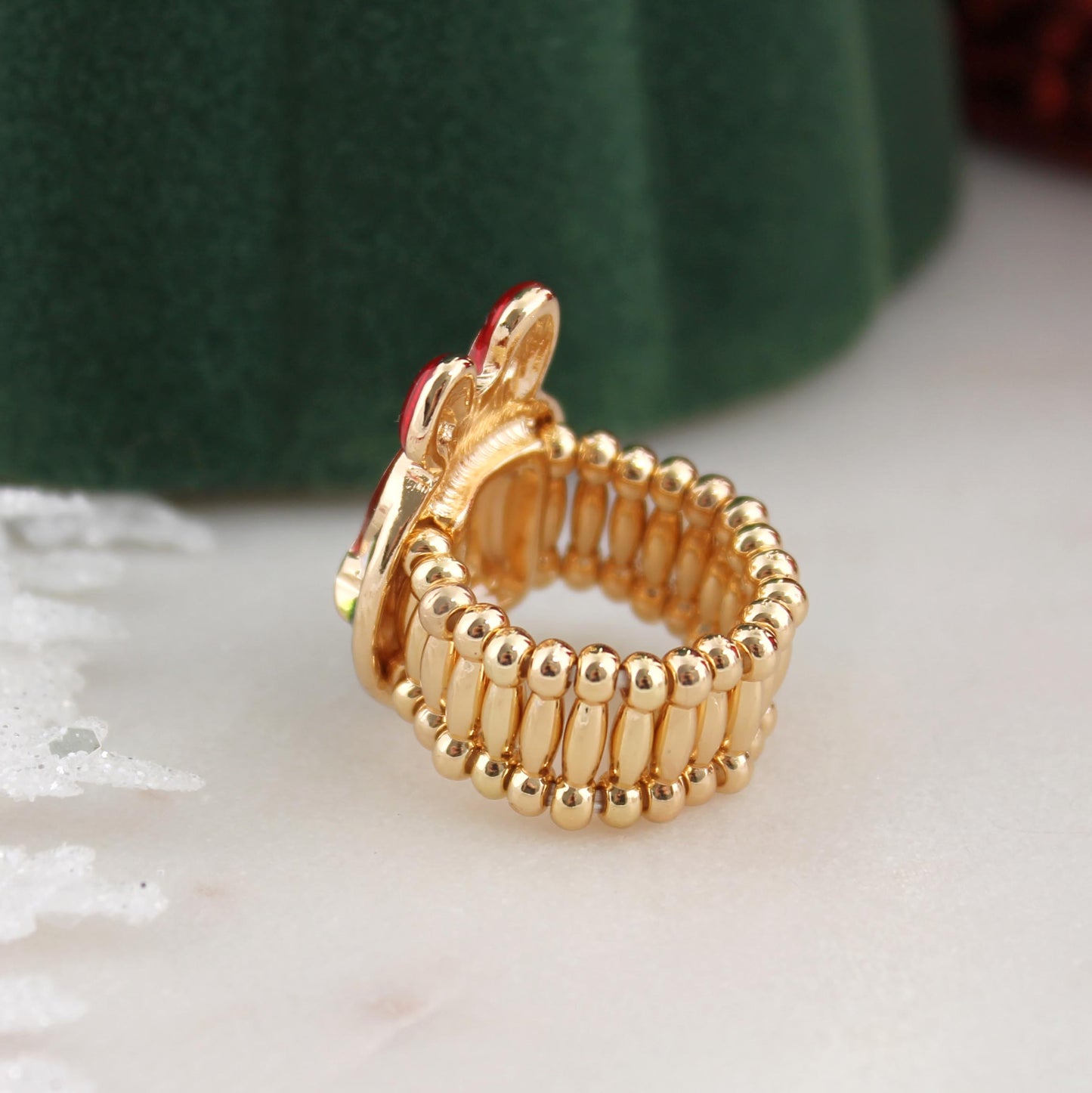 Vintage Crystal Ornament Stretch Ring