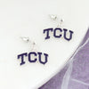 TCU Enamel Logo Earrings - Fan Sparkle