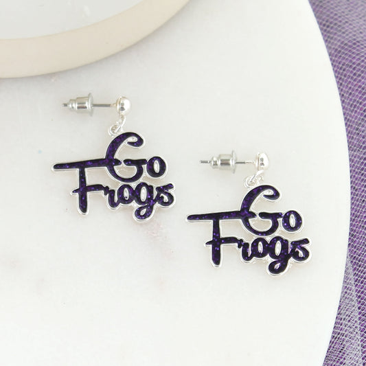 TCU Slogan Earrings - Fan Sparkle