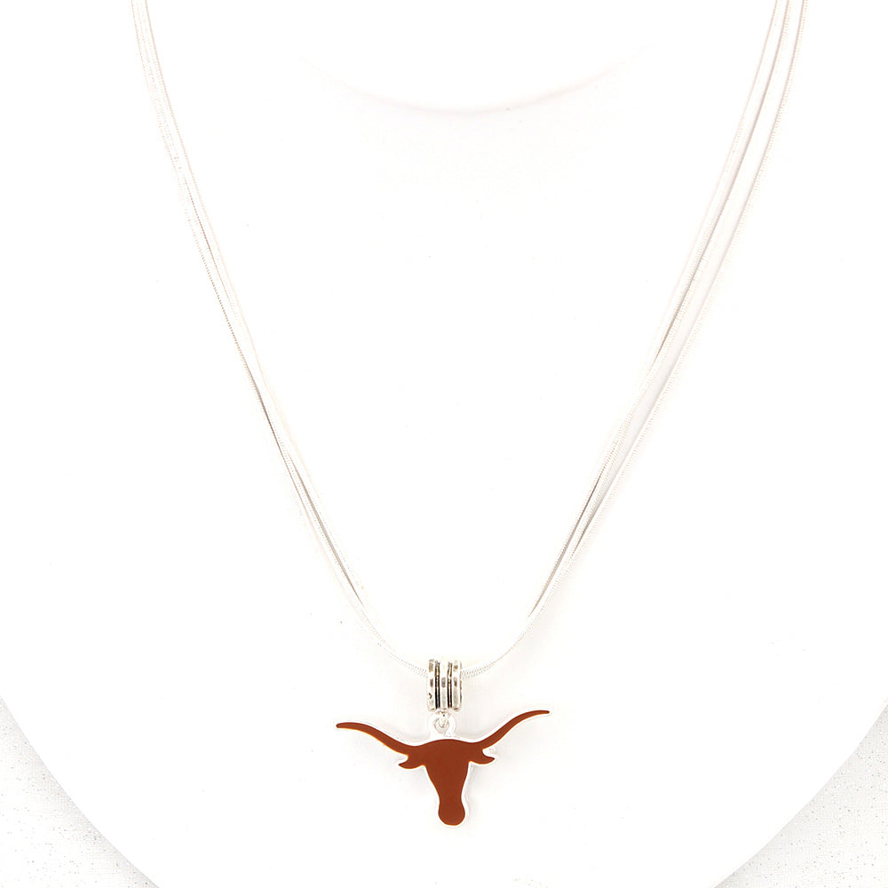 Texas Enamel Logo Necklace - Fan Sparkle