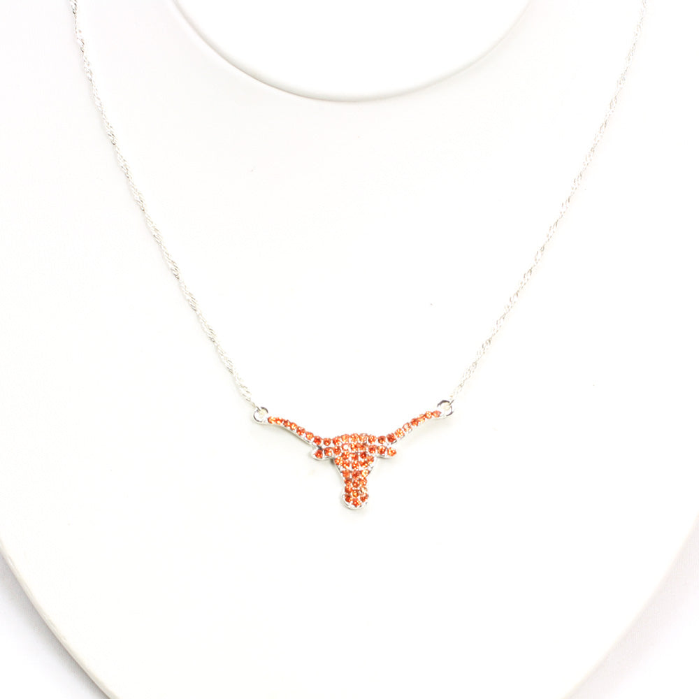 Texas Rhinestone Crystal Logo Necklace - Fan Sparkle