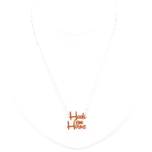 Texas Slogan Necklace - Fan Sparkle