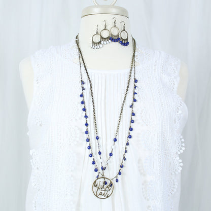 34” Kentucky Vintage Style Cutout Slogan Necklace
