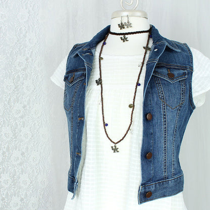 Kentucky Wood Bead Stretch Necklace/Bracelet